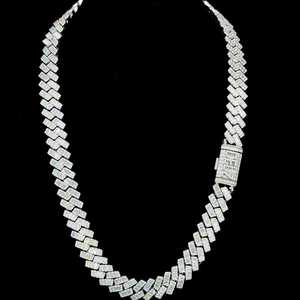 Joyería de Plata de Ley 925 de alta calidad, Baguette helado de lujo VVS Moissanite Diamond, regalo de fiesta de compromiso cubano de Hip Hop de lujo - Product Image 1