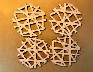 Ensemble de dessous-de-plat en contreplaqué découpé au laser personnalisé, durable, 10 mm, protection contre la chaleur, poignées pour plaques chauffantes, prix d'usine, accessoires de cuisine pour restaurant - Product Image 1