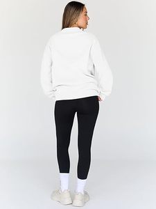 Moda mujer sudadera Casual Streetwear estilo pulóver con diseño de cuello con abertura lateral - Product Image 3