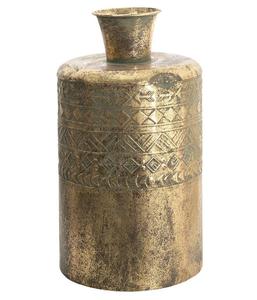 Vase à fleurs en métal fabriqué à la main avec des détails géométriques et des finitions haut de gamme pour des accents de maison élégants - Product Image 2