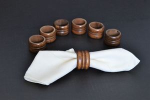 Anneaux de serviette en bois de qualité supérieure, de forme ronde, idéaux pour rehausser l'apparence de vos tables à dîner - Product Image 5