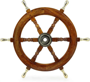 Eco-Friendly Wooden <b>Ship</b> <b>Wheel</b> for Wall Hanging Modern Design Round Shaped Home Decoration From India - Product Image 2