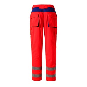 Men High Visibility CE Certified <b>Work</b> <b>Pants</b> Red Reflective Stripes Multi Pockets <b>Cargo</b> Safety Trousers Cotton/Polyester Material - Product Image 5