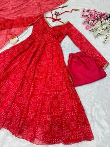 Ensemble Anarkali Kurti et Dupatta de Soirée Hiver 2025 Haut de Gamme, Qualité Supérieure, en Fausse Fourrure Imprimée à Grand Motif Évasé, Longueur Standard - Product Image 5