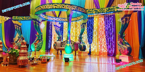 South Indian Peacock <b>Pillar</b> Wedding Mandap Golden Finish Peacock Wedding Mandap Set Traditional Wedding Stage Peacock <b>Pillar</b> Man - Product Image 5