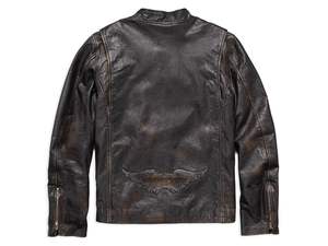 CHAQUETA DE PIEL SLIM FIT DESGASTADA SPEED - Product Image 2