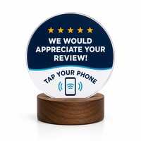 Support NFC en acrylique personnalisé avec impression UV, programmable 13,56 MHz, affichage tactile