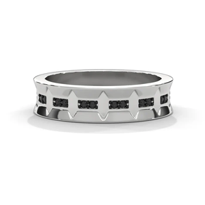 Obsidian Crown Black Diamond <b>Ring</b> in Deep Black Enamel Sterling Silver <b>Statement</b> <b>Ring</b> with Regal Crown Modern Luxury Design - Product Image 5
