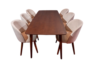 Ensemble de salle à manger rectangulaire de Style moderne Enlander de haute qualité 6 places en bois de frêne brun massif pour la maison Villa Hotel Restaurant - Product Image 2