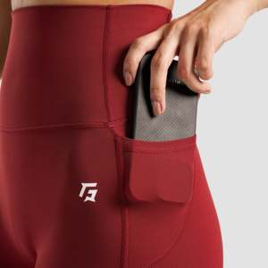 Leggings Deportivos para Mujer, Color Rojo, Tejido de Compresión, Sin Costuras, Control de Abdomen, Efecto Push-Up, Estilo Suave y Casual, Talla XL - Product Image 6
