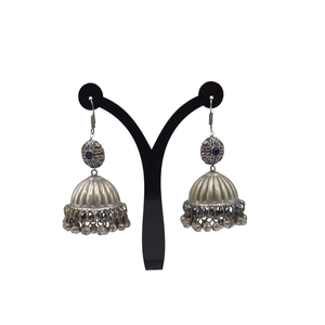 Fancy Stud Style <b>Jhumka</b> <b>Silver</b> Look Alike Earring Jewelry for Women and Girls at Wholesale Price in India - Product Image 1