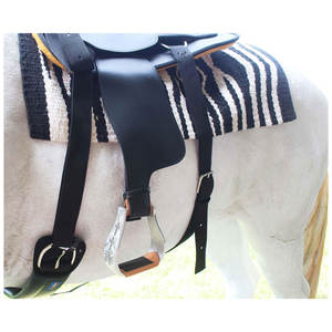 Premium Western Show Horse Saddle Stirrups Ligero Aluminio Cuero Tread Cross Equestrian Riding Gear Barrel Trail Show - Product Image 4