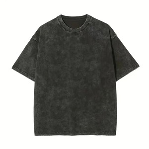 100% algodón Crew Fitness venta al por mayor cuello redondo Camiseta para hombres de alta calidad Vintage camisetas Pour Hommes ácido lavado camiseta - Product Image 2
