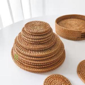 Woven Hot Trend <b>Rattan</b> Charger Plates Boho <b>Rattan</b> <b>Placemat</b> OEM Hot Selling <b>Placemat</b> Wicker Charger Plate with Low MOQ - Product Image 1