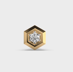IGI Certified Lab Grown Round Diamond Hexagon Stud <b>Earrings</b> 14K Yellow / White / Rose Gold Geometric Diamond <b>Earrings</b> - Product Image 6