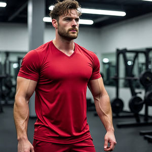 Entraînement musculation t-shirt hommes 100% coton athlétique vêtements de sport t-shirt hommes haute qualité été exercice t-shirt hommes - Product Image 1