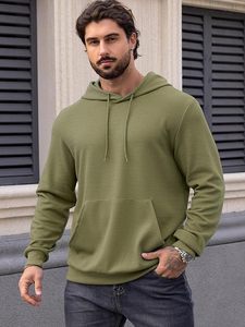 Sudadera con Capucha de Invierno para Hombre de Alta Calidad, Informal, de Manga Larga, Tejido Waffle, con Bolsillo, Oferta 2024 - Product Image 4