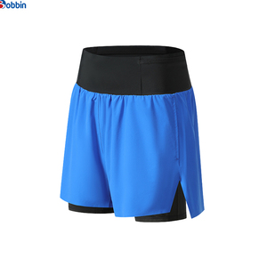 Shorts pour hommes personnalisés à double couche avec poche, shorts de sport confortables, shorts de course, shorts d'entraînement, élastiques, respirants, pour la remise en forme - Product Image 5