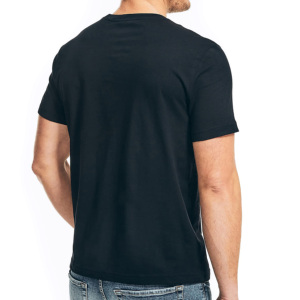T-shirt décontracté pour homme avec logo personnalisé, jersey épais, col rond, couleur unie, séchage rapide, 100 % coton, manches courtes, pour commandes en gros - Product Image 3