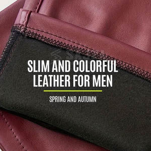 Pantalon en cuir pour hommes de haute qualité Streetwear pantalon en cuir pour hommes respirant pantalon en cuir pour hommes de couleur unie - Product Image 6