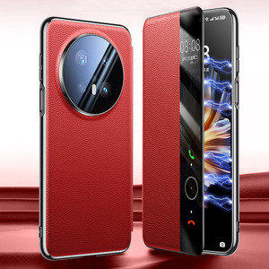 เคสหนังแท้สุดหรูสำหรับ Mate 80 Pro Max/80 70 <span class=keywords><strong>RS</strong></span>/Pro/Pro+ ป้องกันฝุ่น กันกระแทก พร้อมหน้าต่างแสดงสถานะการใช้งานอัจฉริยะ - Product Image 4