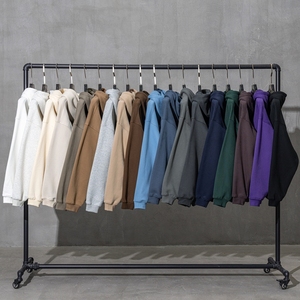 Sudadera con capucha de algodón de peso medio 70 por ciento-Sudadera de gran tamaño Boxy Fit Drop Shoulder Blank Pullover para hombres - Product Image 3