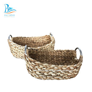 Lot de 2 paniers de rangement en jacinthe d'eau naturelle, faits à la main au Vietnam, modèle Bao Minh D1693, pour usage domestique – Vente en gros à prix réduit - Product Image 1