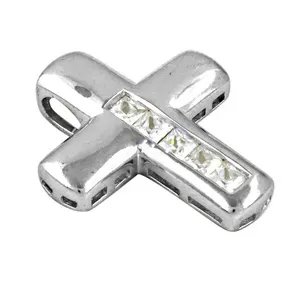 Colgante de cruz de plata para mujer con circonita cúbica, elegante joya de cristal, regalo para cualquier ocasión - Product Image 2