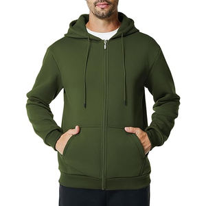 Venta al por mayor de moda de los hombres sudaderas con cremallera logotipo personalizado de algodón polar Slim Fit sudaderas con cremallera completa ropa deportiva gimnasio desgaste a granel - Product Image 1