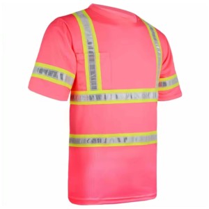 T-shirt de sécurité en matériau respirant, haute visibilité, manches courtes, vêtements réfléchissants pour hommes, logo personnalisé, manches courtes pour garçons - Product Image 2