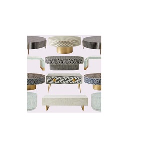 Table basse antique en os incrusté, meuble de luxe fait main pour une décoration intérieure élégante du salon - Product Image 1
