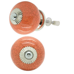 Venta caliente perillas de cerámica craqueladas naranjas estilo de diseño industrial tiradores de manija de gabinete de cajón para armario de dormitorio de cocina-CK 558 - Product Image 2