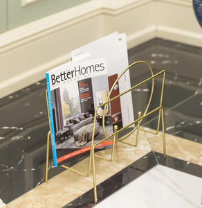 Porte-revues moderne en fil métallique doré Décoration de mobilier de bureau pour l'extérieur et les hôtels - Product Image 3