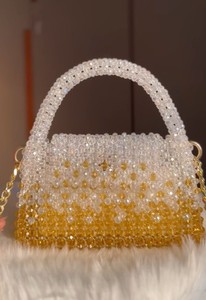 Bolso de Mano de Lujo Hecho a Mano para Mujer, con Cuentas, Cristales, Diamantes, Adornos de Cadena, Bolso Geométrico para Fiestas Diarias y de Noche - Product Image 5