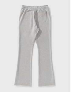 Pantalon de survêtement en molleton pour hommes French Terry Pantalon évasé empilé à fermeture à cordon Taille moyenne Fabricant teint en plaine - Product Image 2