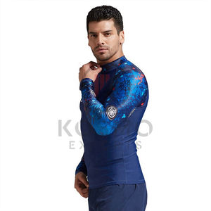 Diseño personalizado de los hombres Slim Fit Rash Guard Gym Fitness Workout Sports Top con estilo Jersey Tight Training Sports Wear - Product Image 4