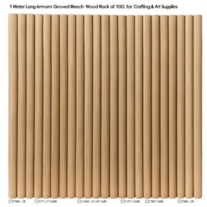 1 Meter Long 6mm Grooved Beech Wood <b>Rods</b> Pack of 100-for Crafting & Art Supplies - Product Image 3