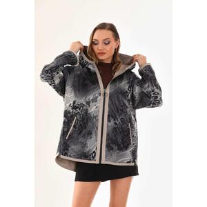 Cappotto reversibile in pelle con cappuccio da donna