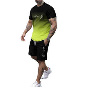 Survêtement surdimensionné 2 pièces pour hommes Short & Shirts tenue de sport athlétique pour hommes respirant séchage rapide vêtements de sport décontractés ensemble d'été - Product Image 2
