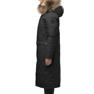 Chaqueta Parka de burbujas larga para mujer con relleno de algodón impermeable personalizada en otoño invierno abrigo de piel sintética con paneles de lujo de gran tamaño - Product Image 3