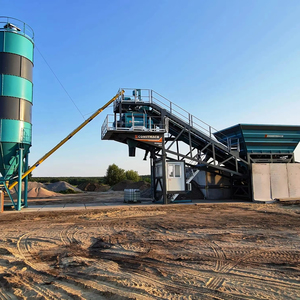 Mobile 60 60 M3/h Portable Concrete Mixing Plant Efficient Mobile Batching System - Product Image 1