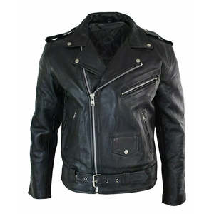 Veste en cuir de moto pour homme, respirante, personnalisée, brodée, neuve, en cuir de buffle véritable, style noir, motard, qualité supérieure - Product Image 3