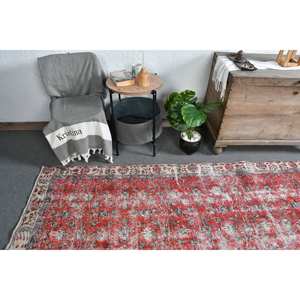 Alfombra turca Vintage de 5,2x8,6 pies, diseño de retazos rojos, látex de lana, nueva área grande, pasillo rectangular para habitación, alfombra para mesita de noche - Product Image 3