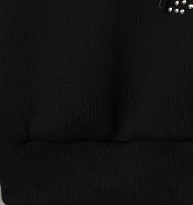 2024 Sudadera con capucha personalizada con estampado de diamantes de imitación Fabricante personalizado al por mayor Nueva llegada Superventas Sudadera con capucha con cremallera térmica negra - Product Image 6