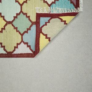 Tapis Kilim en Laine Fait Main, Motif Géométrique Multicolore, Écologique, Adapté aux Animaux, Tissage Plat, Tapis Moderne pour Salon et Chambre - Product Image 5