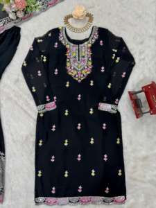 Nuevo Salwar Kameez Palazzo de Corte Recto Moderno con Sharara para Temporada Festiva y Ropa de Fiesta de Secado Rápido - Product Image 4