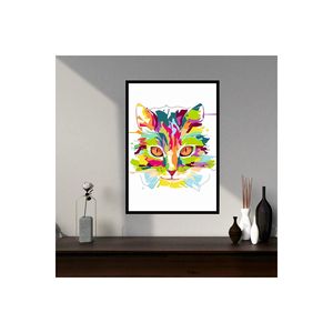 Grande taille 70x50cm MDF table chat animal encadré art mural coloré délavé qualité impression 62 pouces - Product Image 3