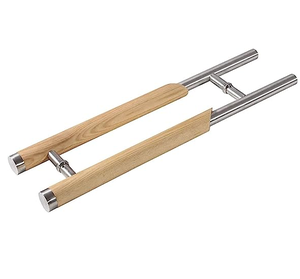 Poignées de porte en bois massif et laiton pour taille personnalisée pièce de design bon marché avec produit de vente - Product Image 2