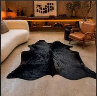 Tapis en cuir de vache brun et noir massif du Brésil - Qualité haut de gamme - Produit naturel - Origine des cuir de vache de la plus haute qualité