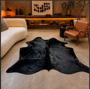 Tapis en cuir de vache brun et noir massif du Brésil - Qualité haut de gamme - Produit naturel - Origine des cuir de vache de la plus haute qualité - Product Image 1
